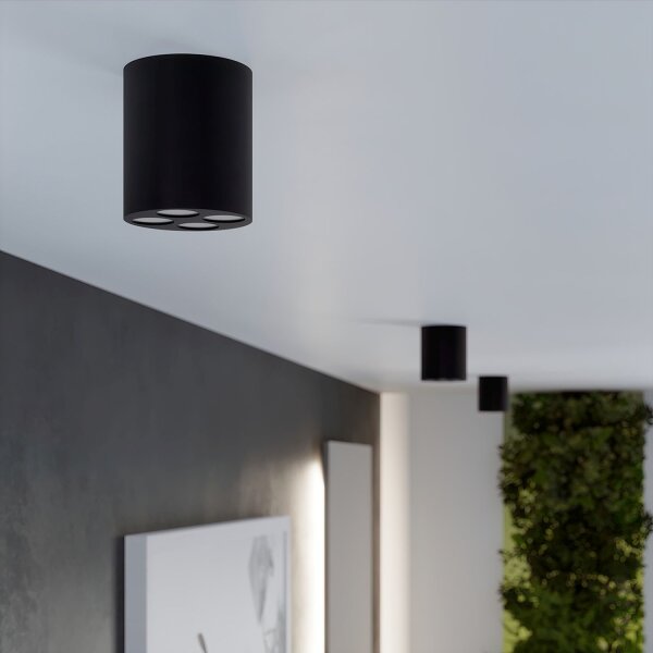 LED Aufbauspot Schwarz Ø7,2 cm 4000 K 887 lm Aufputz