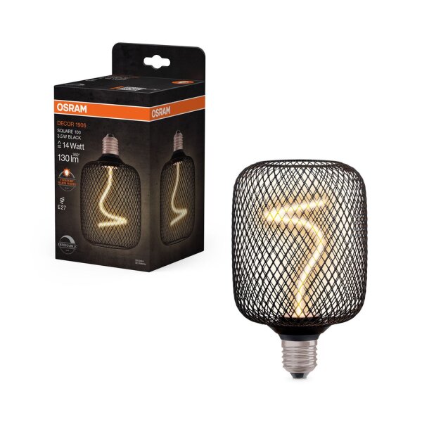 LED Leuchtmittel Metall Schwarz E27 1800 K 130 lm OSRAM