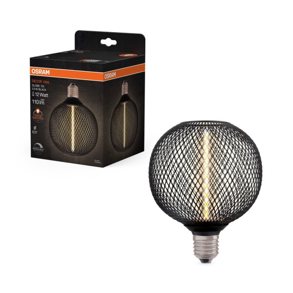 LED Leuchtmittel E27 1800 K 110 lm Schwarz Ø 12,5 cm OSRAM