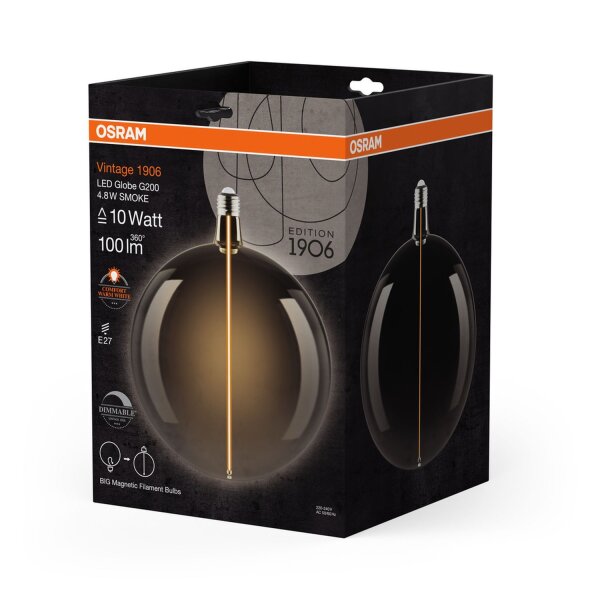 LED Leuchtmittel Glas Ø 20 cm Deko E27 1800 K 100 lm OSRAM