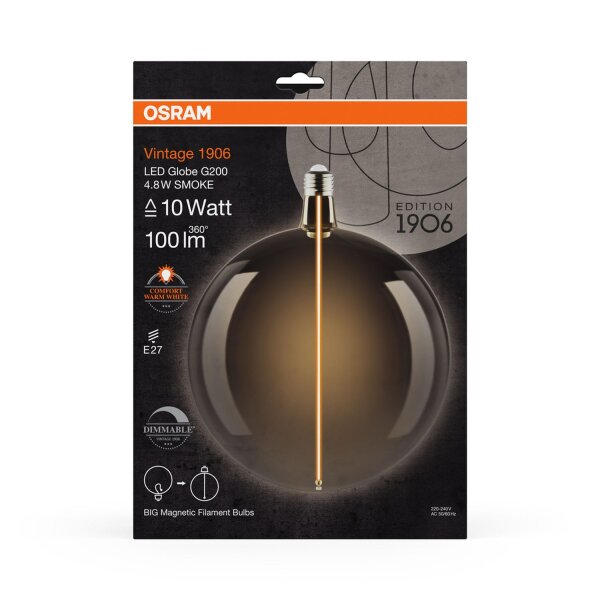 LED Leuchtmittel Glas Ø 20 cm Deko E27 1800 K 100 lm OSRAM