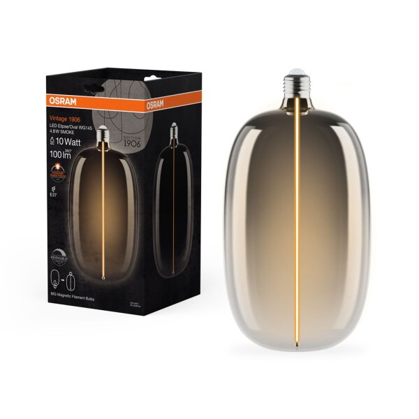 LED Leuchtmittel E27 Ø 14,5cm 1800K 100lm Rauchglas OSRAM