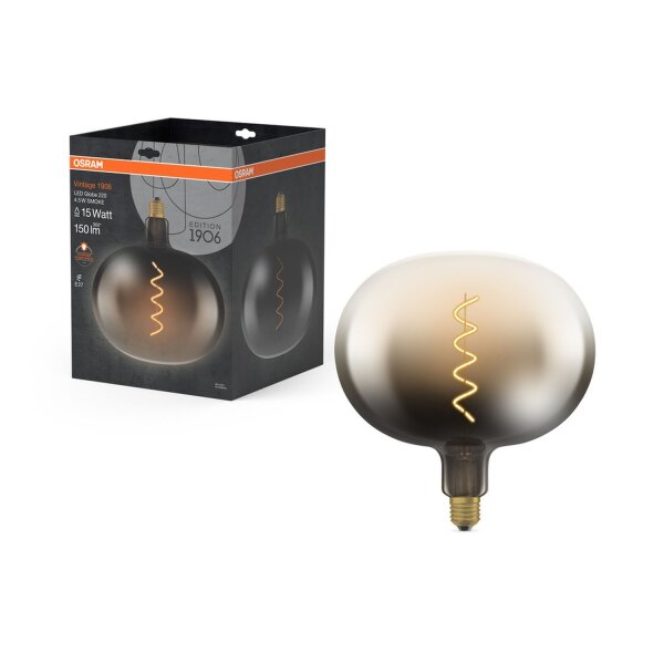 LED Leuchtmittel E27 Ø 22 cm 1800K 100lm Rauchglas OSRAM