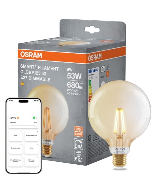 LED Leuchtmittel Dimmbar via App E27 2400 K 680 lm OSRAM