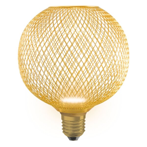 LED Leuchtmittel rund Ø 12,5cm E27 in Gold 2700K 300lm OSRAM