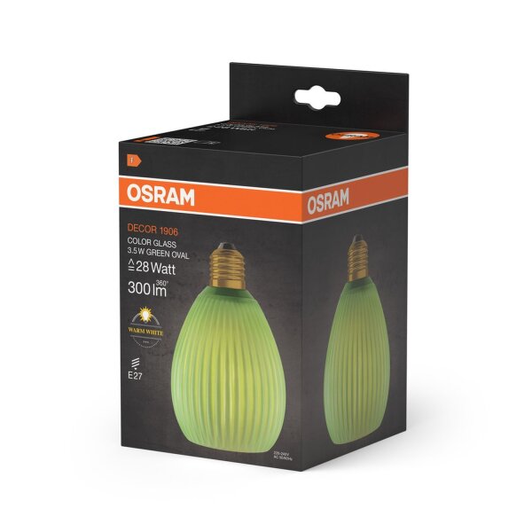 LED Leuchtmittel Glas E27 Grün Ø 11 cm 2700 K 300 lm OSRAM