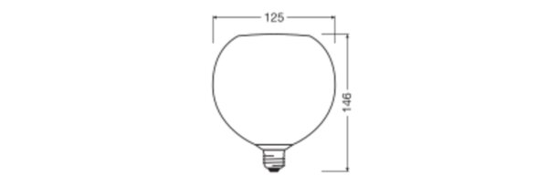 LED Leuchtmittel E27 Orange Glas Ø 12,5cm 2700K 300lm OSRAM