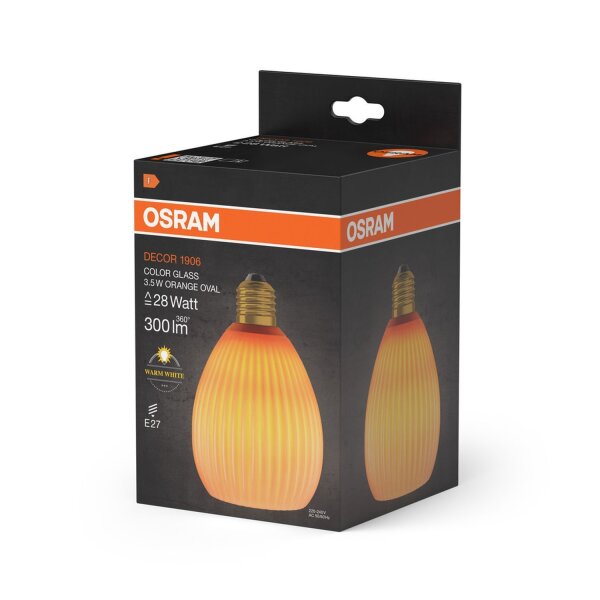 LED Leuchtmittel Glas E27 Ø 11 cm 2700 K 300 lm Orange OSRAM