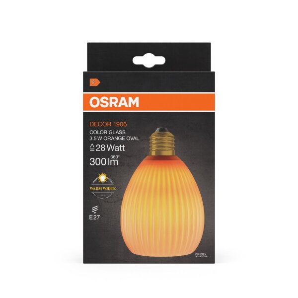 LED Leuchtmittel Glas E27 Ø 11 cm 2700 K 300 lm Orange OSRAM