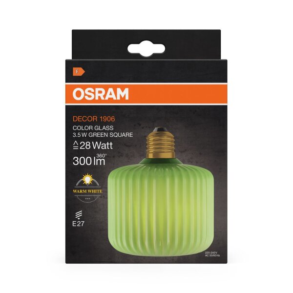 LED Leuchtmittel E27 Glas Grün Ø 12 cm 2700 K 300 lm OSRAM
