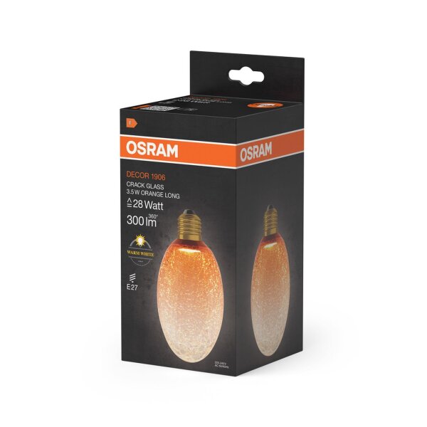 LED Leuchtmittel E27 Glas Orange 2700 K 300 lm OSRAM