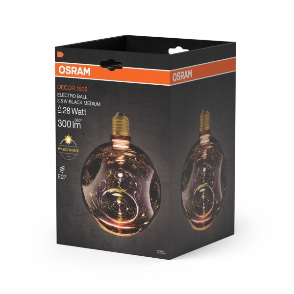 LED Leuchtmittel Deko E27 Schwarz Glas 2700 K 300 lm OSRAM