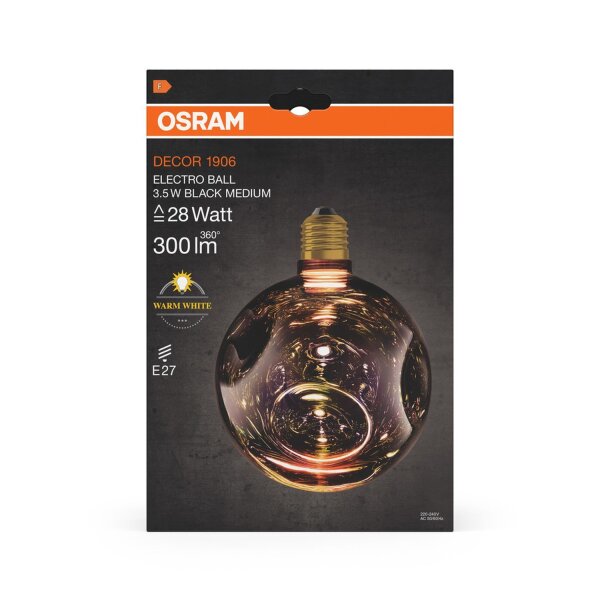 LED Leuchtmittel Deko E27 Schwarz Glas 2700 K 300 lm OSRAM