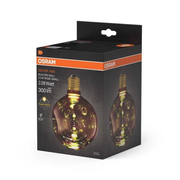 LED Leuchtmittel E27 Glas Ø 12,5 cm 2700 K 300 lm Rosé OSRAM