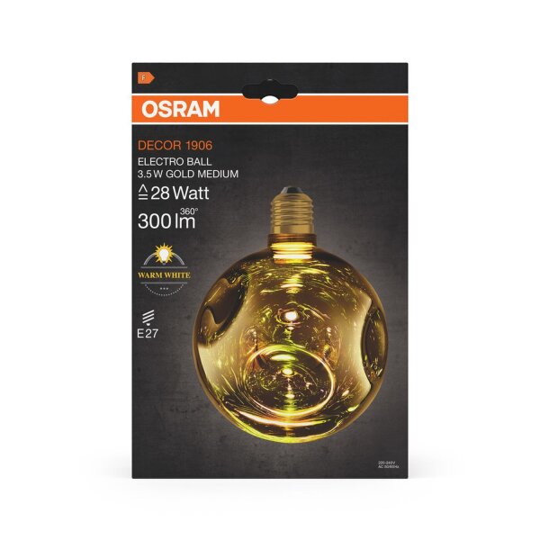 LED Leuchtmittel E27 Deko Glas in Gold 2700 K 300 lm OSRAM