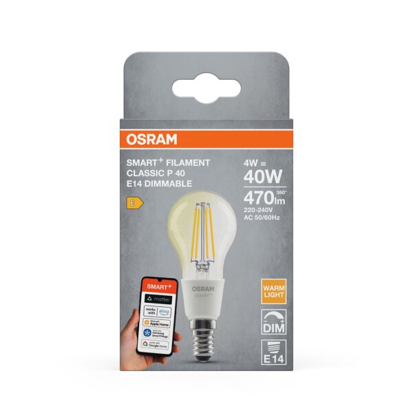LED Leuchtmittel Glas E14 2700 K 470 lm Smart Dimmbar OSRAM
