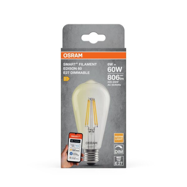 LED Leuchtmittel Vintage E27 2700K 806lm Smart Dimmbar OSRAM