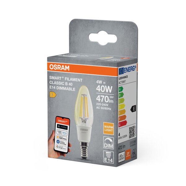 LED Leuchtmittel E14 2700 K 470 lm Kerzenform Smart OSRAM