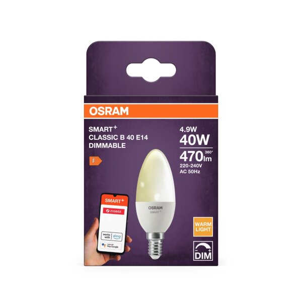 LED Leuchtmittel E14 Smart Dimmbar via App 2700K 470lm OSRAM