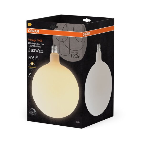 LED Leuchtmittel Globe Ø 20 cm E27 2700 K 806 lm Weiß OSRAM