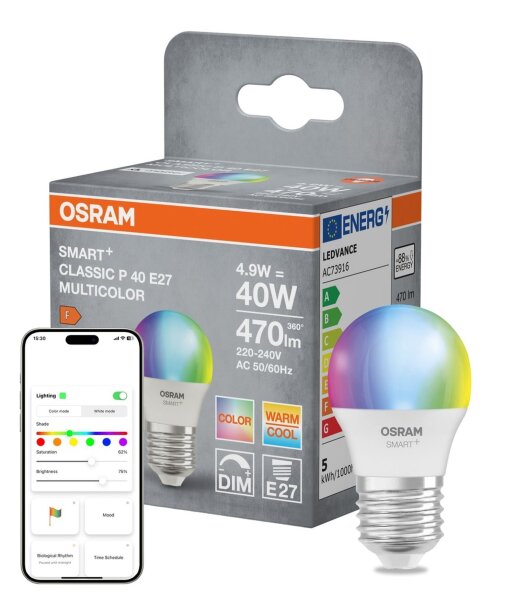 LED Leuchtmittel E27 RGB CCT 470 lm Ø 4,7 cm Smart OSRAM