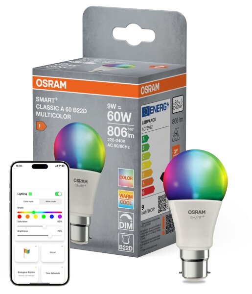 LED Leuchtmittel Smart RGB CCT Farbwechsel Dimmbar B22d OSRAM