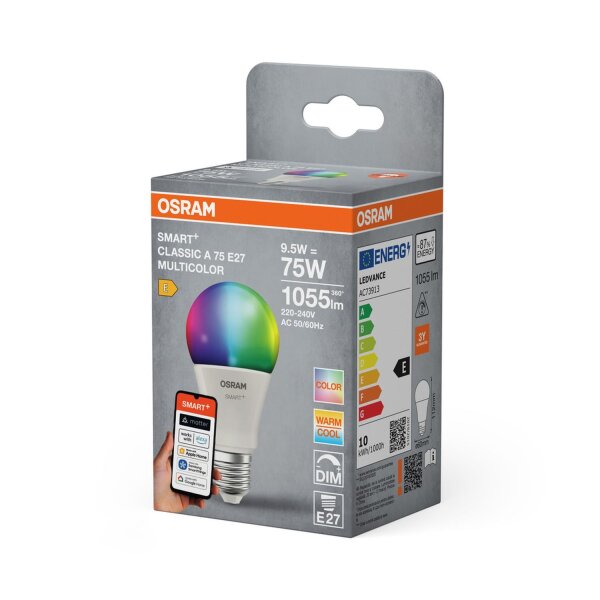 LED Leuchtmittel E27 RGB CCT 1055 lm App Steuerung OSRAM