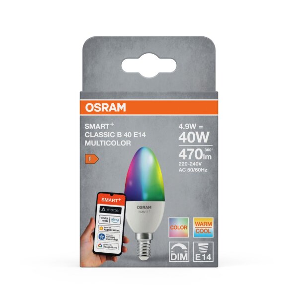 LED Leuchtmittel E14 RGB CCT Smart Kerzenform OSRAM