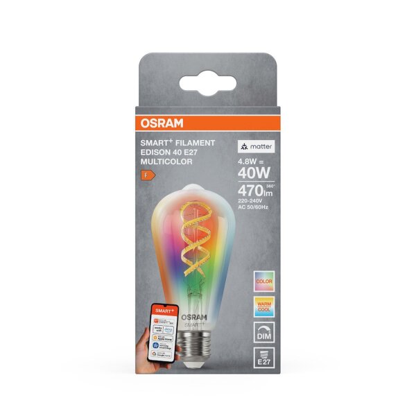 LED Leuchtmittel RGB CCT 470 lm Smart E27 L: 14 cm OSRAM