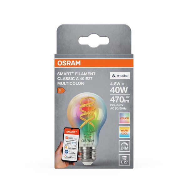 Leuchtmittel LED E27 RGB CCT 470 lm Smart Ø 6 cm OSRAM