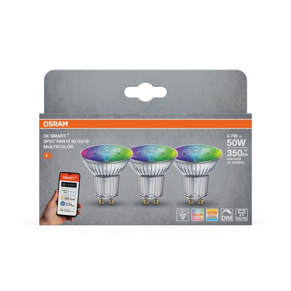 LED Leuchtmittel GU10 RGB CCT 350 lm Smart 3er Set OSRAM