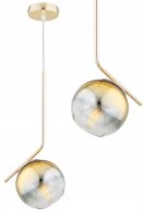 Pendelleuchte Glas Metall Gold E27 Modern wohnlich