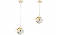 Pendelleuchte Glas Metall Gold E27 Modern wohnlich