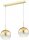 Pendelleuchte 2-flammig Glas Metall Gold E27 L:40 cm