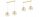 Pendelleuchte 2-flammig Glas Metall Gold E27 L:40 cm