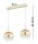 Pendelleuchte 2-flammig Glas Metall Gold E27 L:40 cm