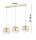 Pendelleuchte 3-flammig Metall Glas Gold E27 L:60 cm