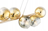 Pendelleuchte 4-flammig Glas Metall Gold E27 L:75 cm