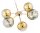 Pendelleuchte 5-flammig Glas Metall Gold E27 L:60 cm