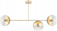 Deckenleuchte 3-flammig Glas Metall Gold E27 L:80 cm