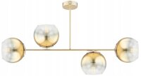 Deckenleuchte 4-flammig Glas Metall Gold E27 L:80 cm