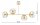 Deckenleuchte 4-flammig Glas Metall Gold E27 L:80 cm