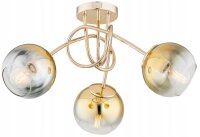 Deckenleuchte 3-flammig Glas Gold E27 B:50 cm blendarm