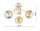 Deckenleuchte 3-flammig Glas Gold E27 B:50 cm blendarm