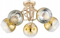 Deckenleuchte 5-flammig Glas Metall Gold E27 B:50 cm