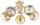 Deckenleuchte 5-flammig Glas Metall Gold E27 B:50 cm