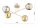 Deckenleuchte 4-flammig Glas Gold E27 L:70 cm blendarm