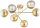 Deckenleuchte 6-flammig Glas Gold E27 L:70 cm blendarm