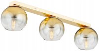 Deckenleuchte 3-flammig Glas Metall Gold E27 L:60 cm