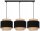 Pendelleuchte 3-flammig Stoff Schwarz Beige E27 Modern